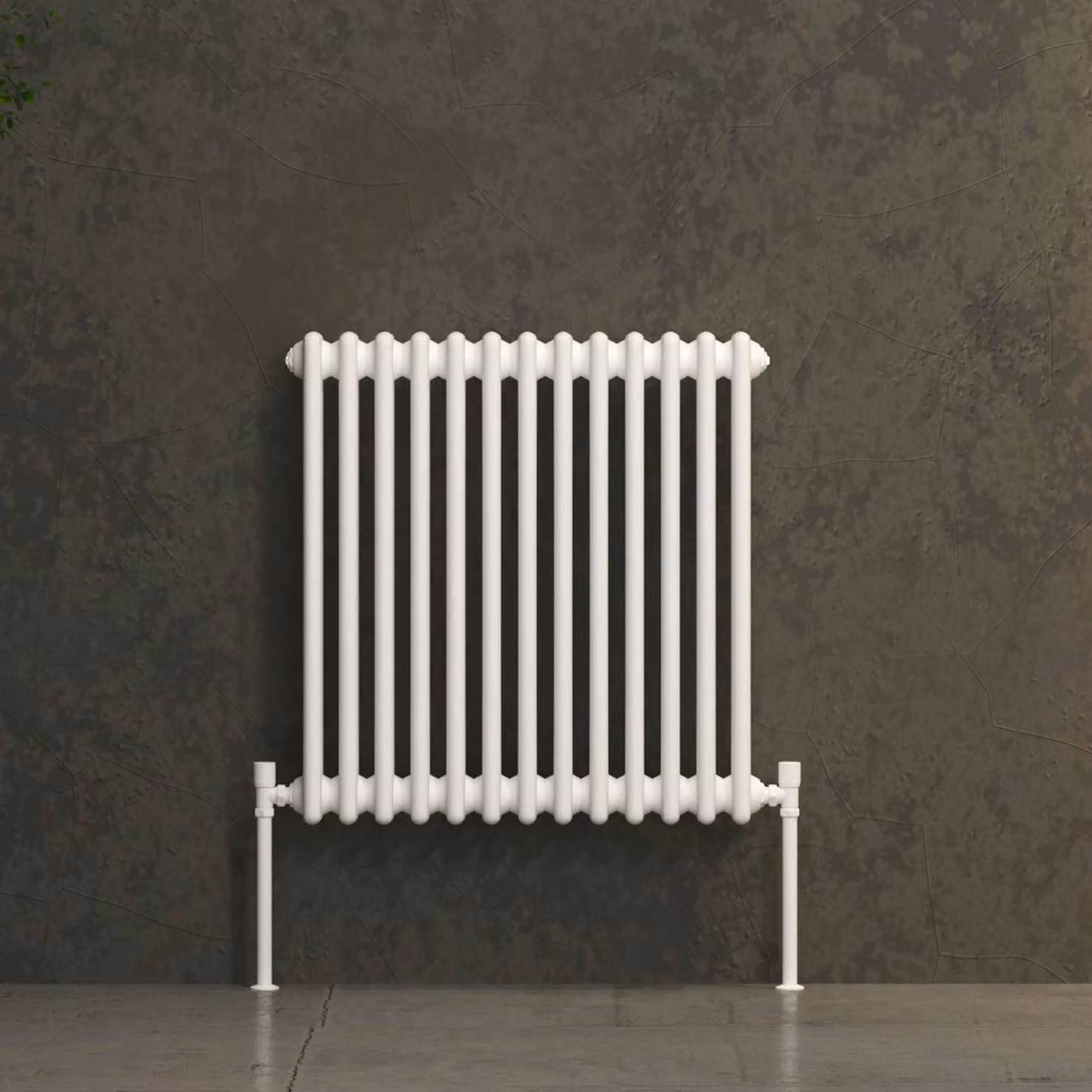 Fluxx White Horizontal Triple Column Wall Mounted Radiator, W: 60.5 cm, H: 60.5 cm, D: 60.5 cm