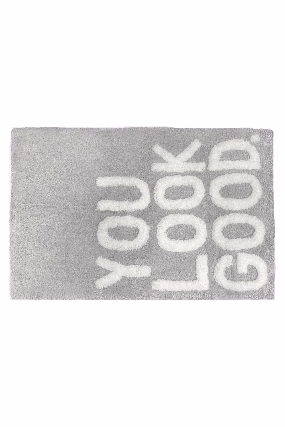Mooky Mats You Look Good Slogan Non-Slip Bath Mat in Grey and White, W/D/H: 80 x 50 x 1 cm – 3