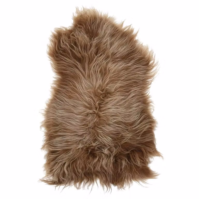 Berkfield Home Icelandic Sheepskin Chair Cover, Brown, W/H: 70 x 110 cm