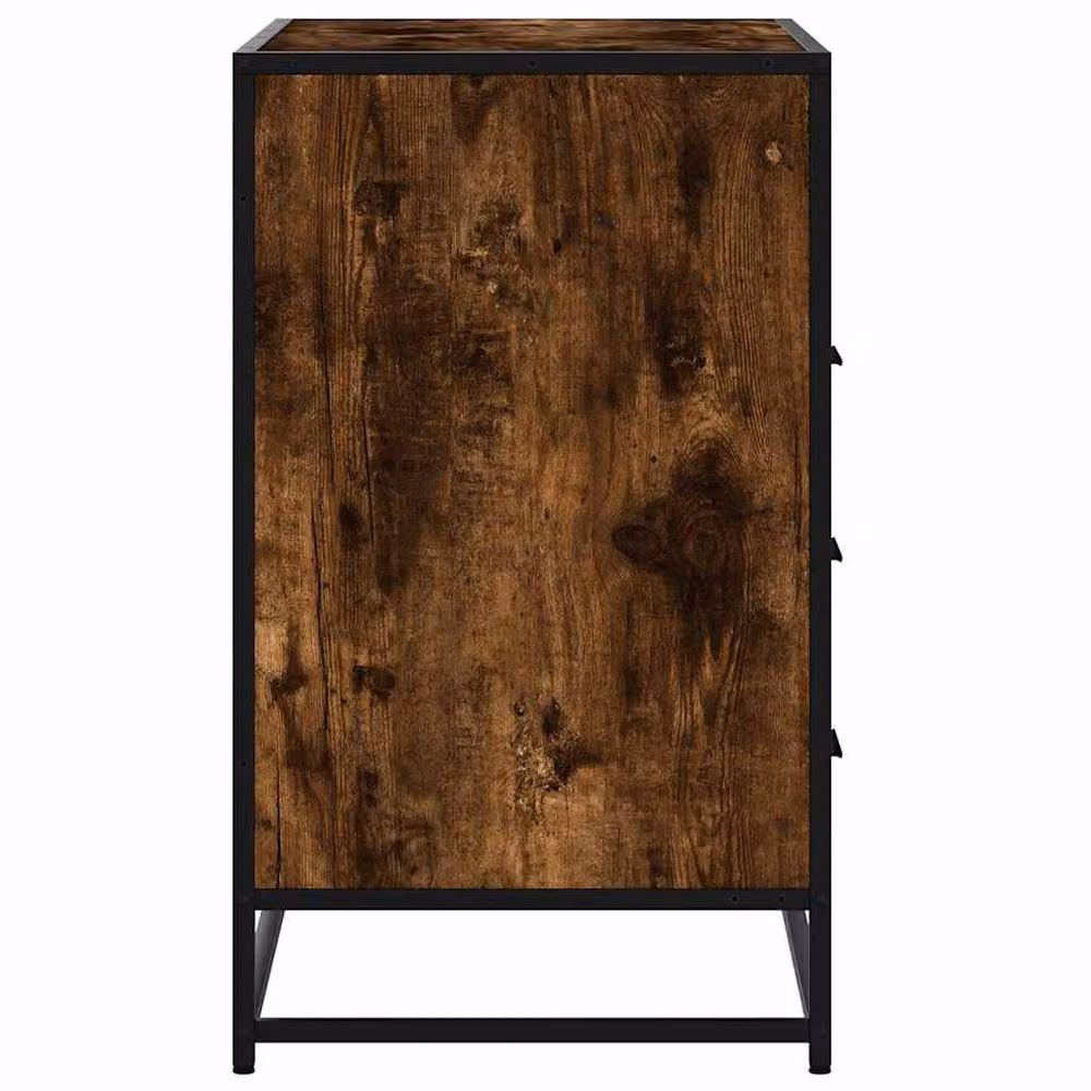 Berkfield Home Elegant Drawer Cabinet in Smoked Oak Brown, W/D/H: 70 x 41 x 70 cm – 4