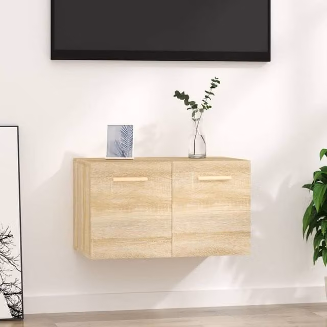Berkfield Home Sonoma Oak Wall Cabinet in Brown, W: 60 cm, D: 35 cm, H: 35 cm – 1