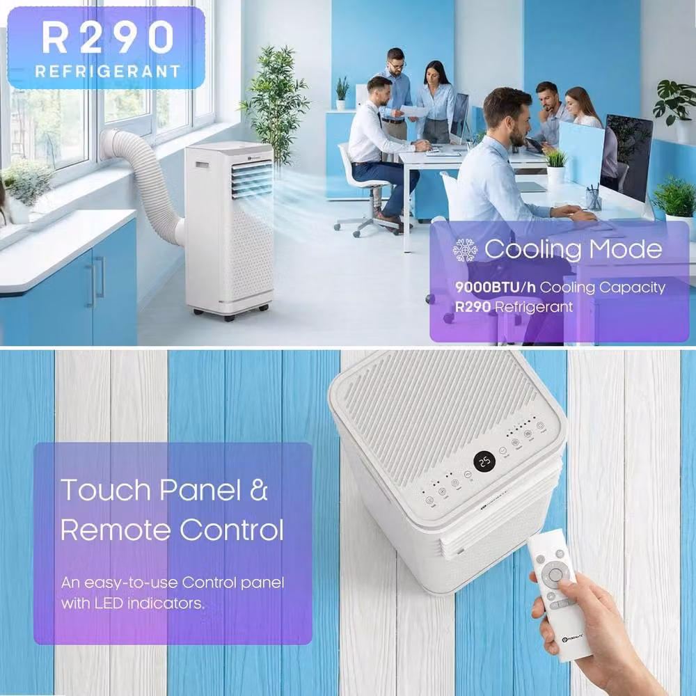PureMate 4-in-1 Portable Air Conditioner, Dehumidifier and Fan with Remote Control, White – 2