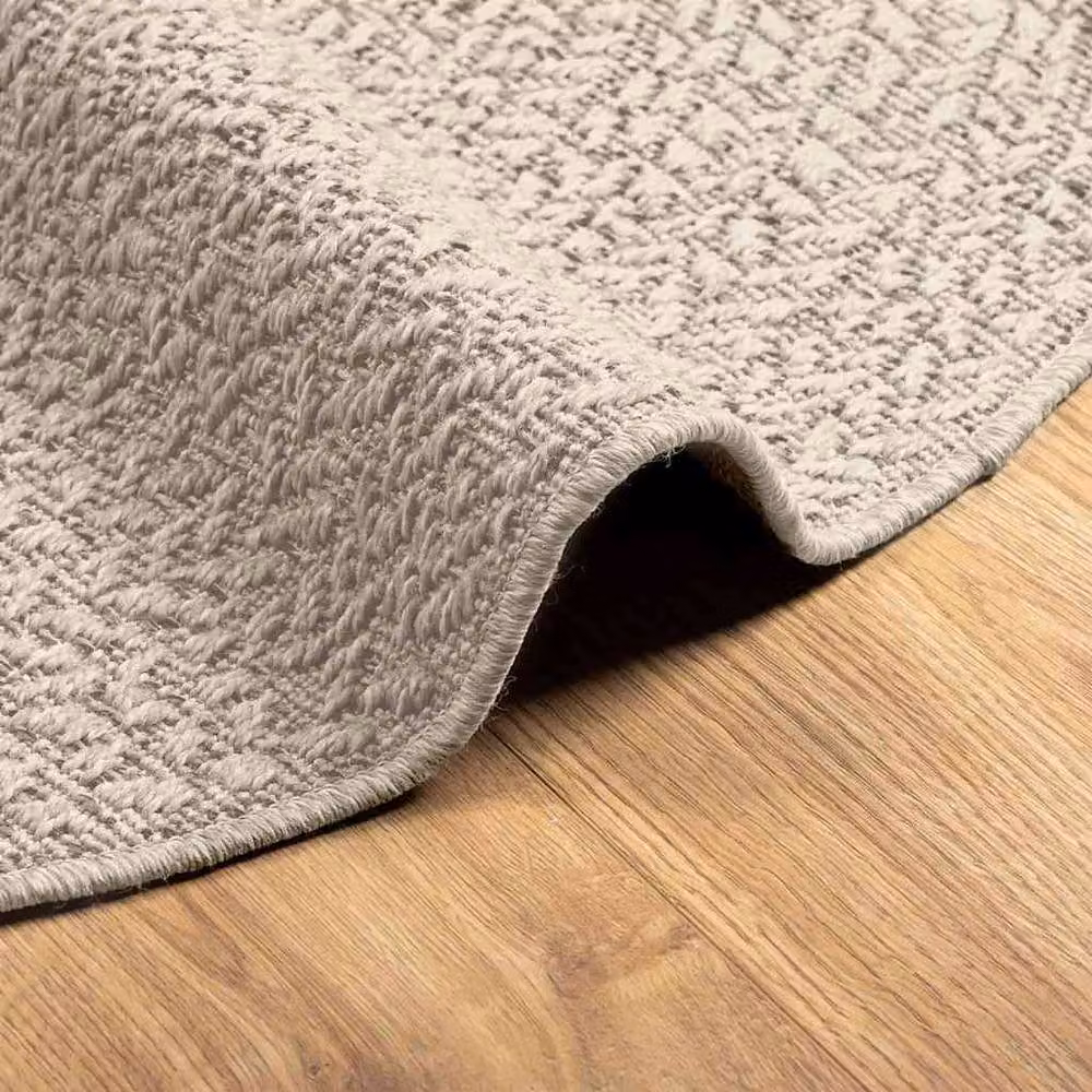 Berkfield Home ZIZUR Round Jute Look Rug in Beige, Diameter: 120 cm – 2