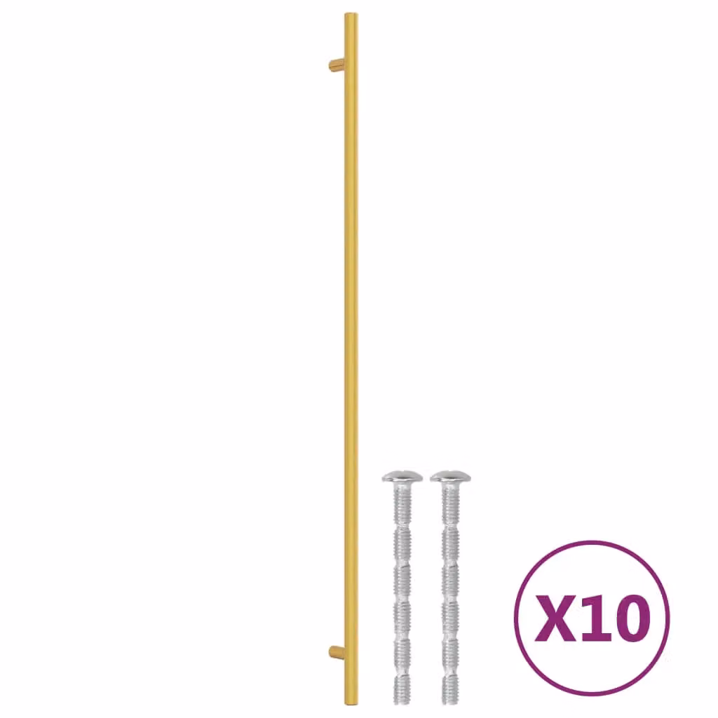 Berkfield Home Gold Stainless Steel Bar Cabinet Handles, 10 Pack, Length: 48 cm – 2