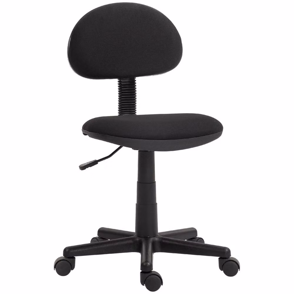 Havendro Black Armless Task Chair with 360 Degree Swivel and Adjustable Height – 4