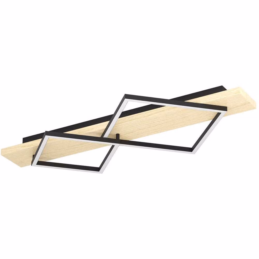 Loops Modern LED Ceiling Light in Black and Brown with Warm White Bulb Included – 2