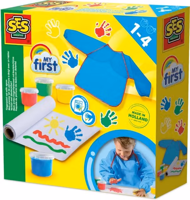 SES Creative My First Fingerpaint Set with Apron in Multicolour