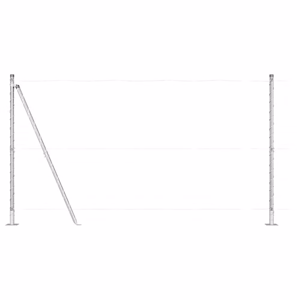 vidaXL Set of 104 Silver Square Galvanised Steel Modern Fence Posts, W/D/H: 3.2 x 3.2 x 68.5 cm – 2