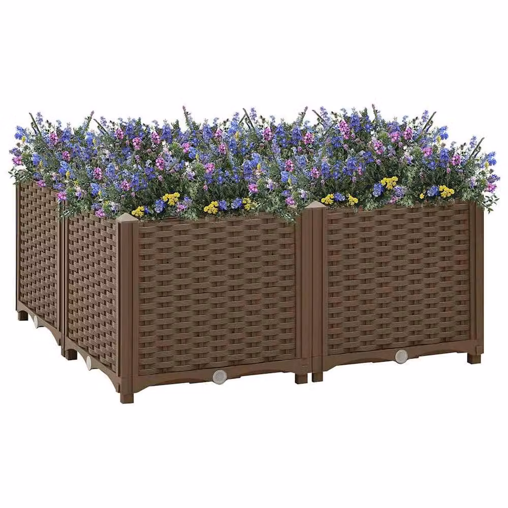 Berkfield Home Brown Polypropylene Raised Bed W: 80 cm, D: 80 cm, H: 38 cm – 2