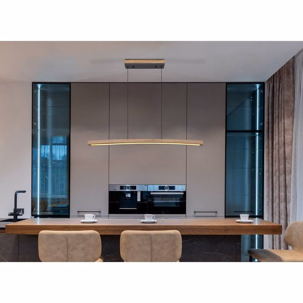 Netlighting Doro Bar LED Pendant Light in Light Tan, Warm White 3000K, Height Adjustable – 4