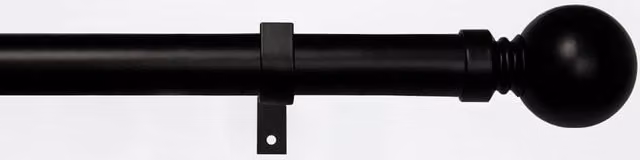 Blinds Outlet Metal Extendable Eyelet Curtain Pole with Crystal Ball Finials in Black, Length: 120 cm