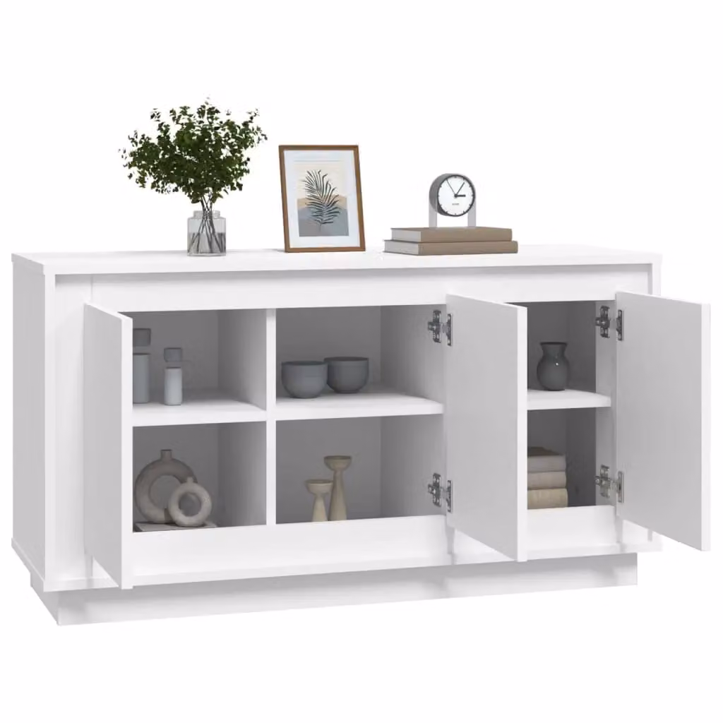 Berkfield Home Classic White Sideboard in Matt MDF, W/D/H: 102 x 35 x 55 cm – 2