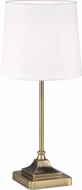 First Choice Lighting Aldersley Antique Brass Tabletop Lamp in Bronze and White – 1