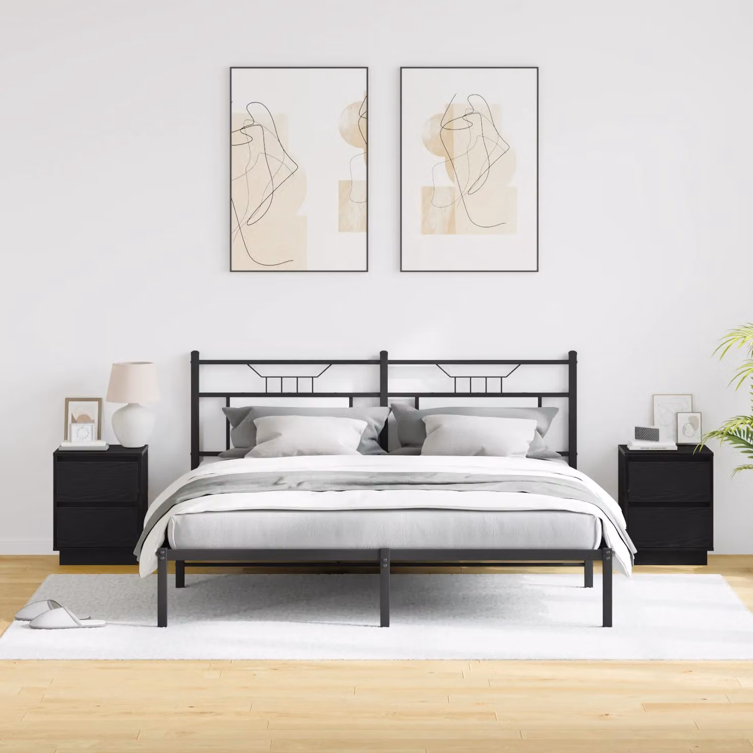 Berkfield Home Set of 2 Black Bedside Cabinets with Integrated LED Lights and Soft Close Drawers, W/D/H: 39 x 34.5 x 50 cm – 5