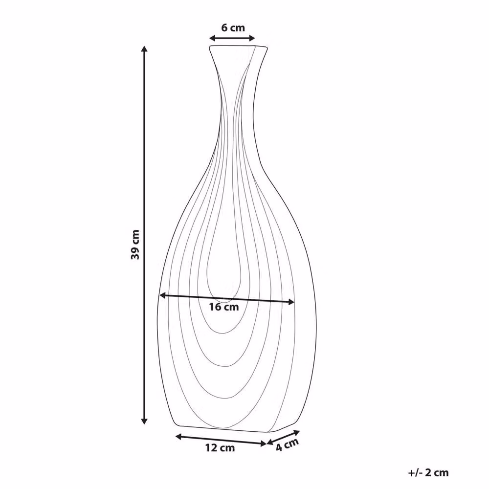 Wyld and Coco Black Porcelain Carved Irregular Tabletop Vase, Height: 39 cm – 3