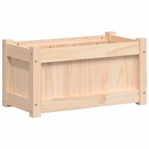 vidaXL Natural Pine Wood Garden Planter Tub, Brown, W: 60 cm, D: 31 cm, H: 31 cm