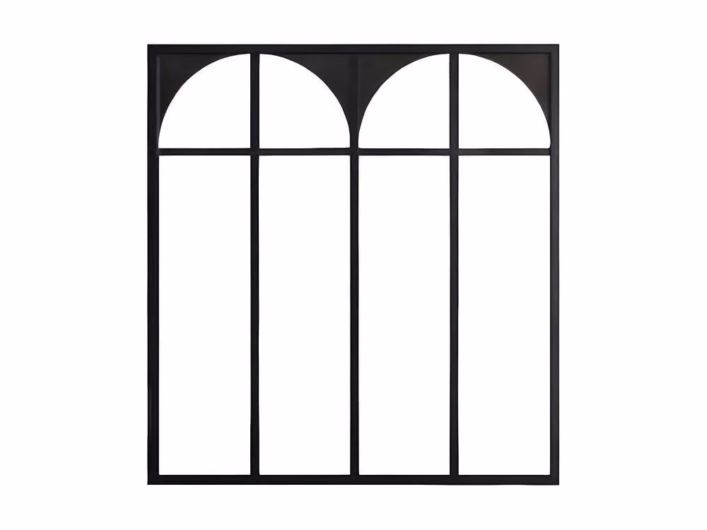 Vente-unique Art Deco Industrial-Style Glass Partition in Black Powder-Coated Aluminium, W: 120 cm, H: 105 cm – 2