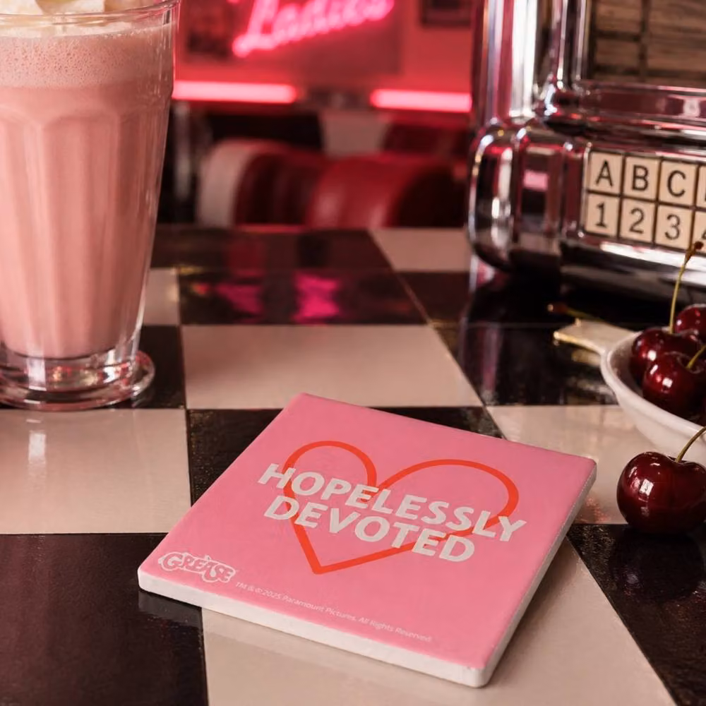 Widdop Bingham & Co Ltd Fandomania Grease Hopelessly Devoted Coaster, Pink – 4