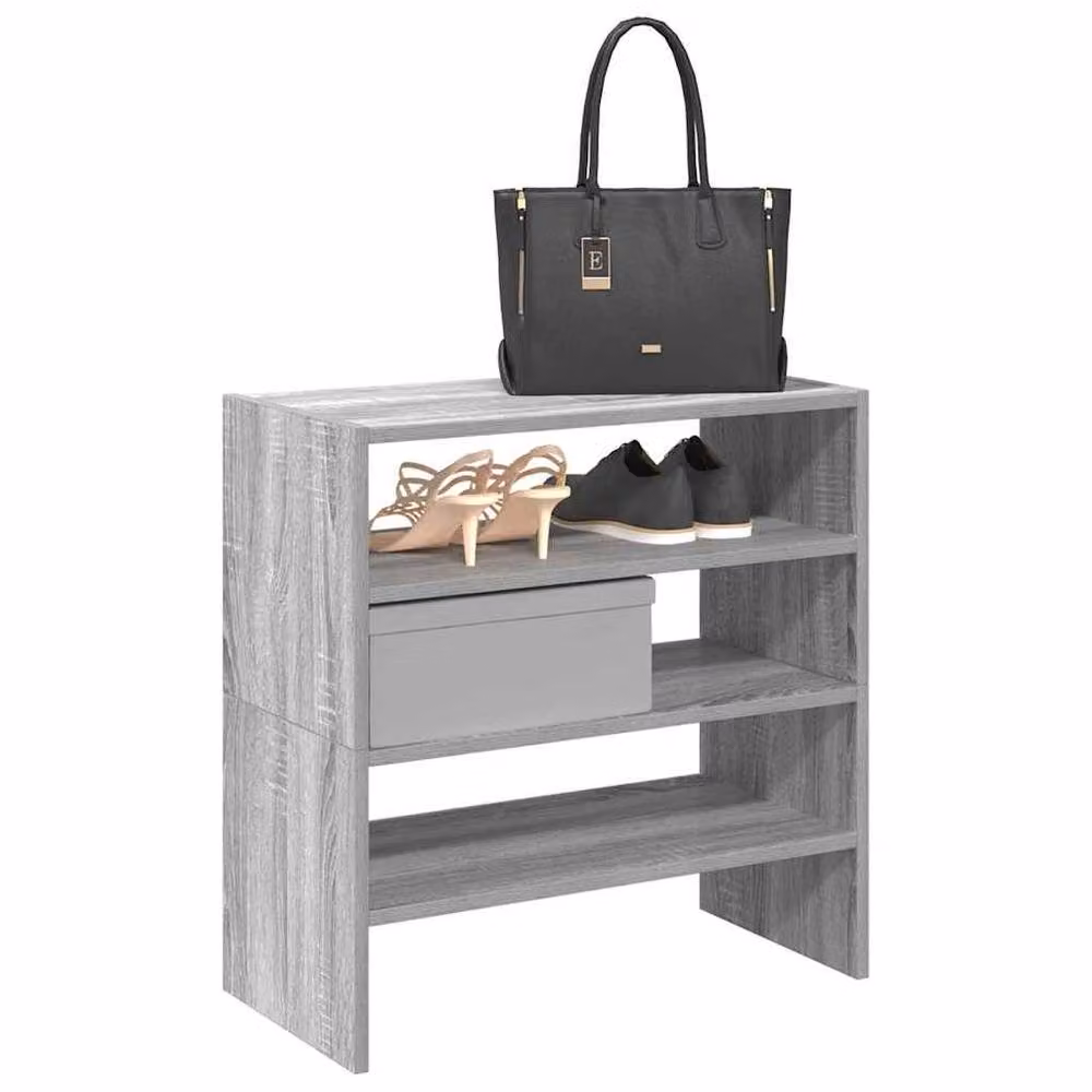 Berkfield Home Stackable Shoe Racks, 2 Pieces, Grey, W/D/H: 60 x 30 x 30.5 cm – 2