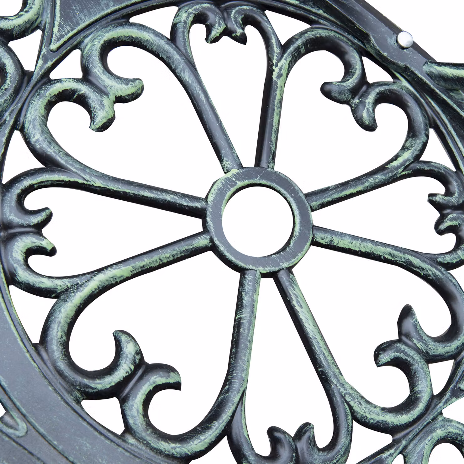Outsunny Antique Rose Style Powder Coated Aluminium Garden Bench in Green – 6
