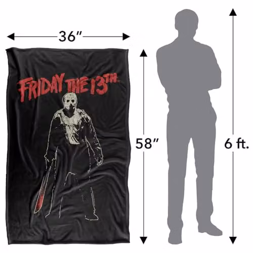 Warner Bros. Friday The 13th Chchch Ahahah Super Soft Fleece Throw Blanket, Multicolour, W: 91 cm, D: 147 cm – 4