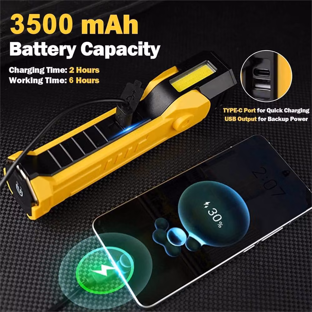 Nordara Yellow LED COB USB Flexible Rechargeable Magnetic Lamp – 5