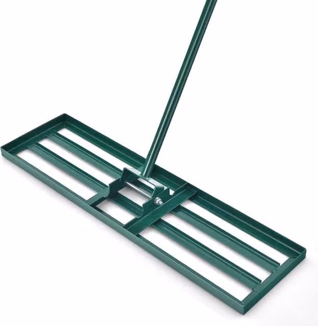 Gymax Lawn Rake Leveling Tool with Heavy Duty Handle, Green – 1