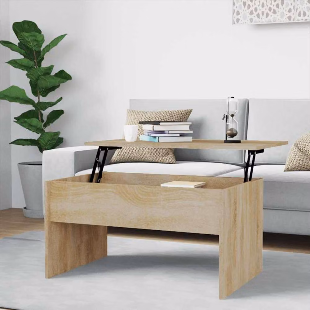 Berkfield Home Sonoma Oak Coffee Table in Light Oak with Lift Mechanism, W: 80 cm, D: 50.5 cm, H: 41.5 cm – 2