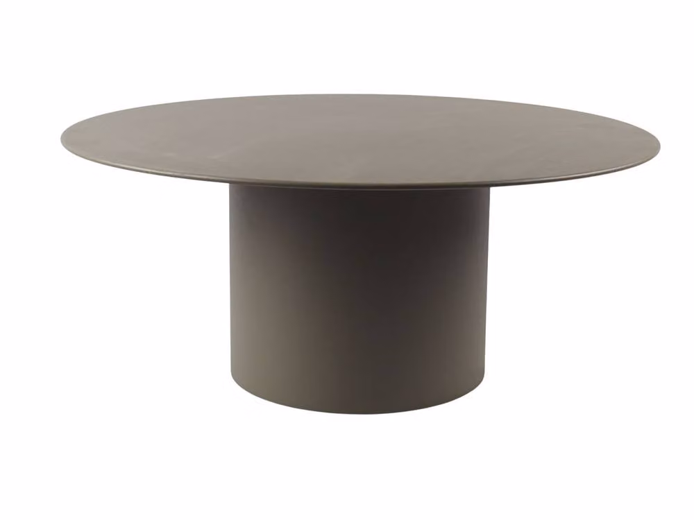 JOVENIA Modern Round Metal Coffee Table in Matt Khaki – 2