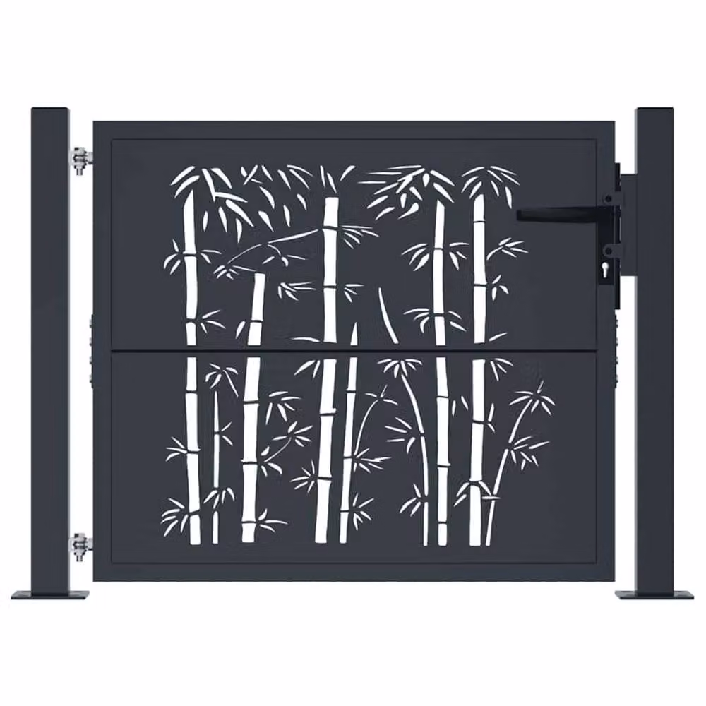 Berkfield Home Steel Garden Gate in Anthracite Grey, W/H: 105 x 105 cm – 3