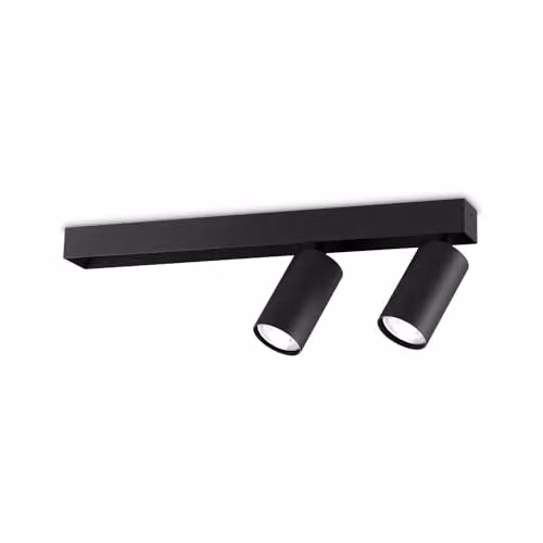 Ideal Lux Profilo 2 Light Twin Ceiling Spotlight in Black