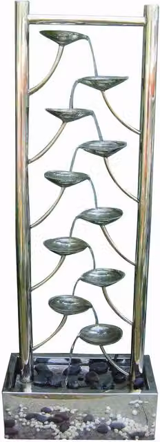 Tranquility Santiago Stainless Steel Rectangular Cascade Water Feature in Grey