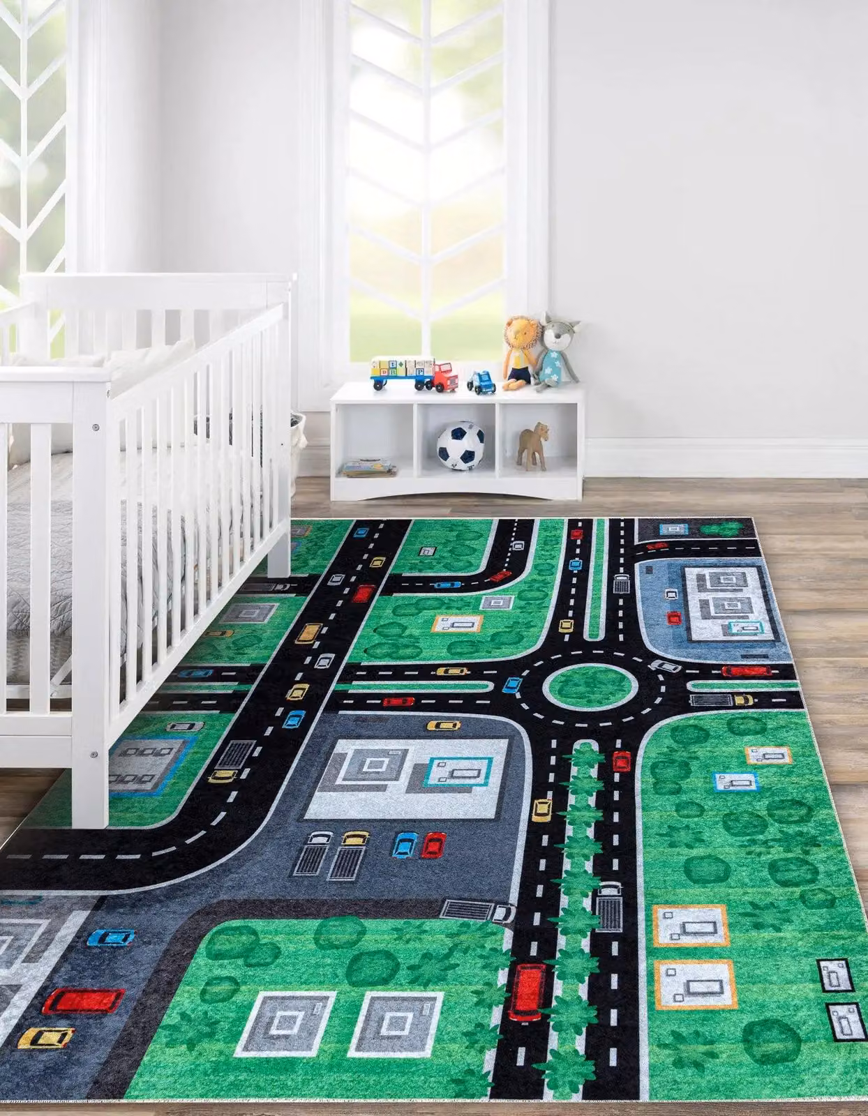 RugsX Junior Kids Motif Rug in Green and Multicolour, W: 120 cm, L: 170 cm – 4