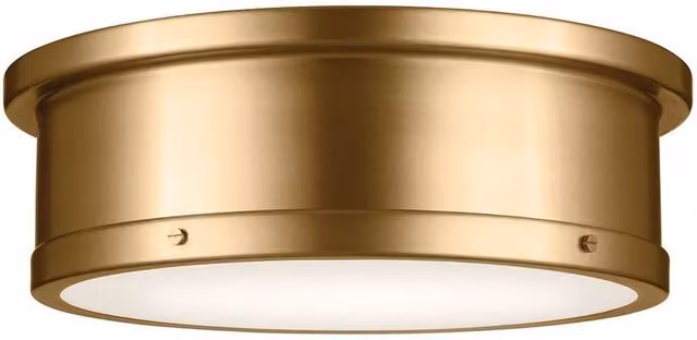 Netlighting Serca Large Flush Ceiling Light in Brushed Natural Brass and Gold – 1
