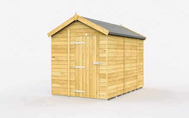 Buttercup Farm Apex Wooden Shed in Brown with Single Door and No Window, L302 x W175 x H217 cm