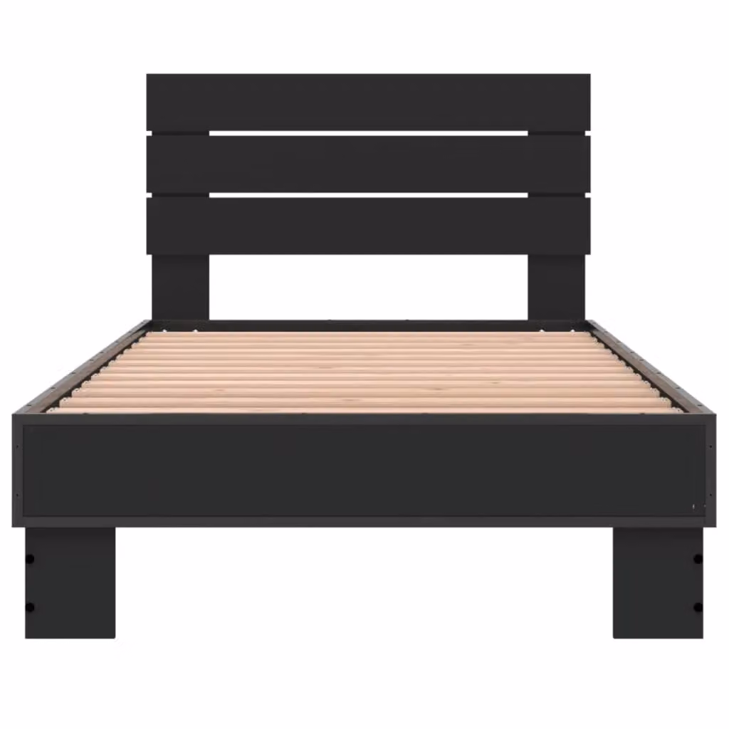 Berkfield Home Small Single Bed Frame in Black, W: 75 cm, L: 190 cm – 3
