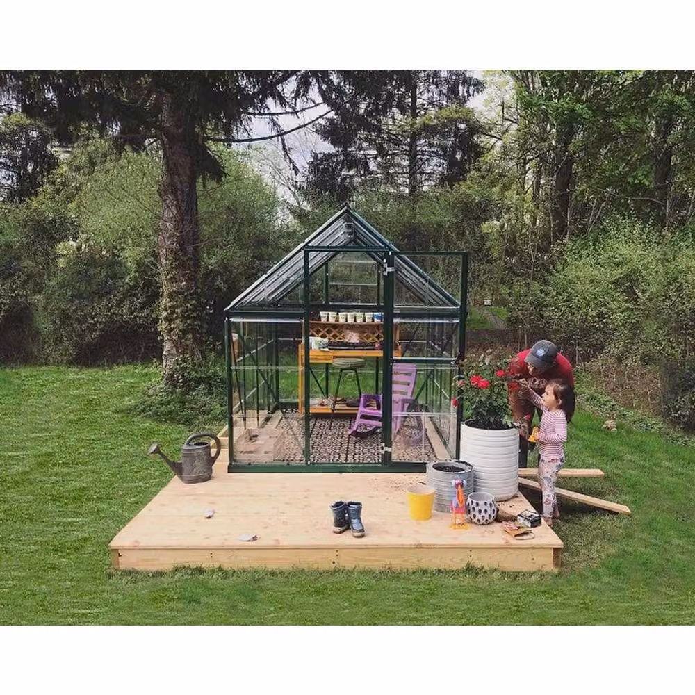 Palram Hybrid 6x6 Polycarbonate Greenhouse in Green, L186 x W185 x H208 cm – 2