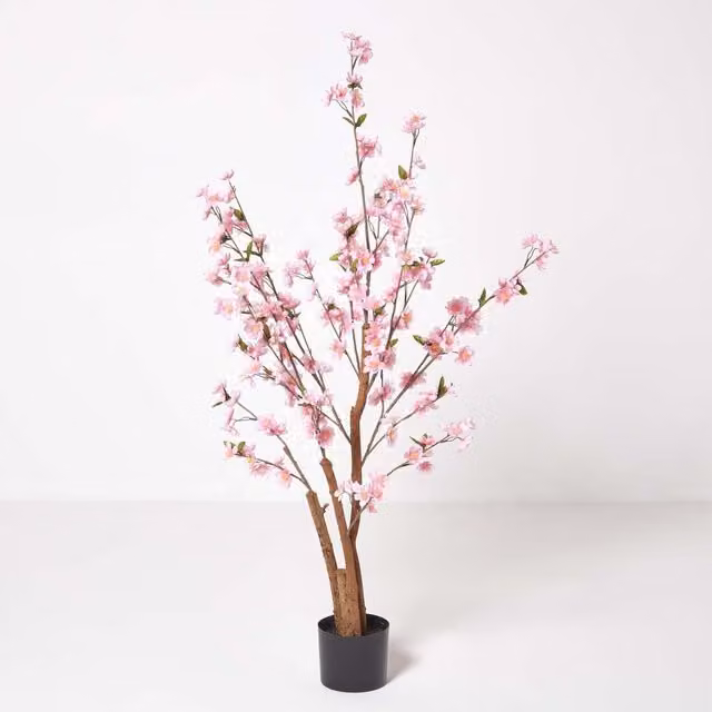 Homescapes Artificial Pink Blossom Tree with Silk Flowers, Height: 130 cm