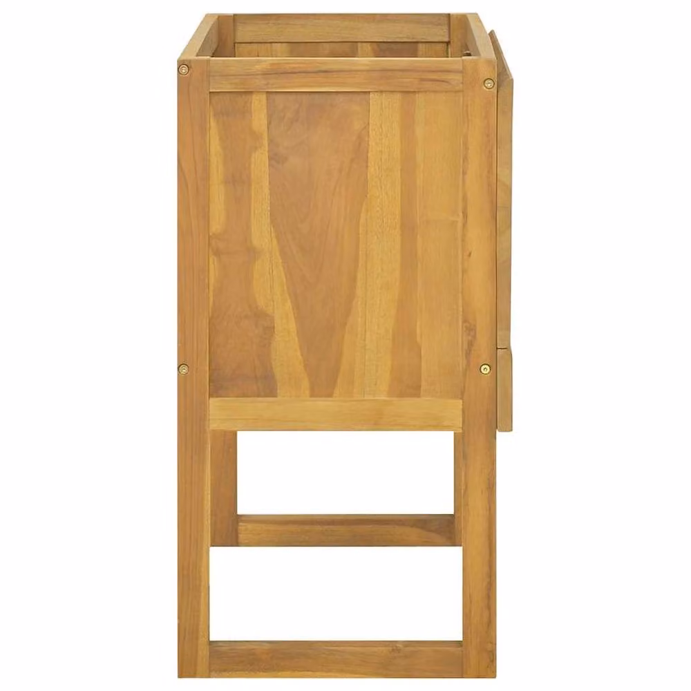 Berkfield Home Brown Solid Wood Teak Freestanding Bathroom Cabinet W/D/H: 90 x 45 x 75 cm – 2