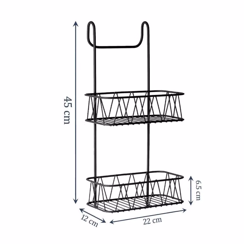 EONLION Black Rustproof Hanging Shower Screen Caddy with Plastic Coating – 2
