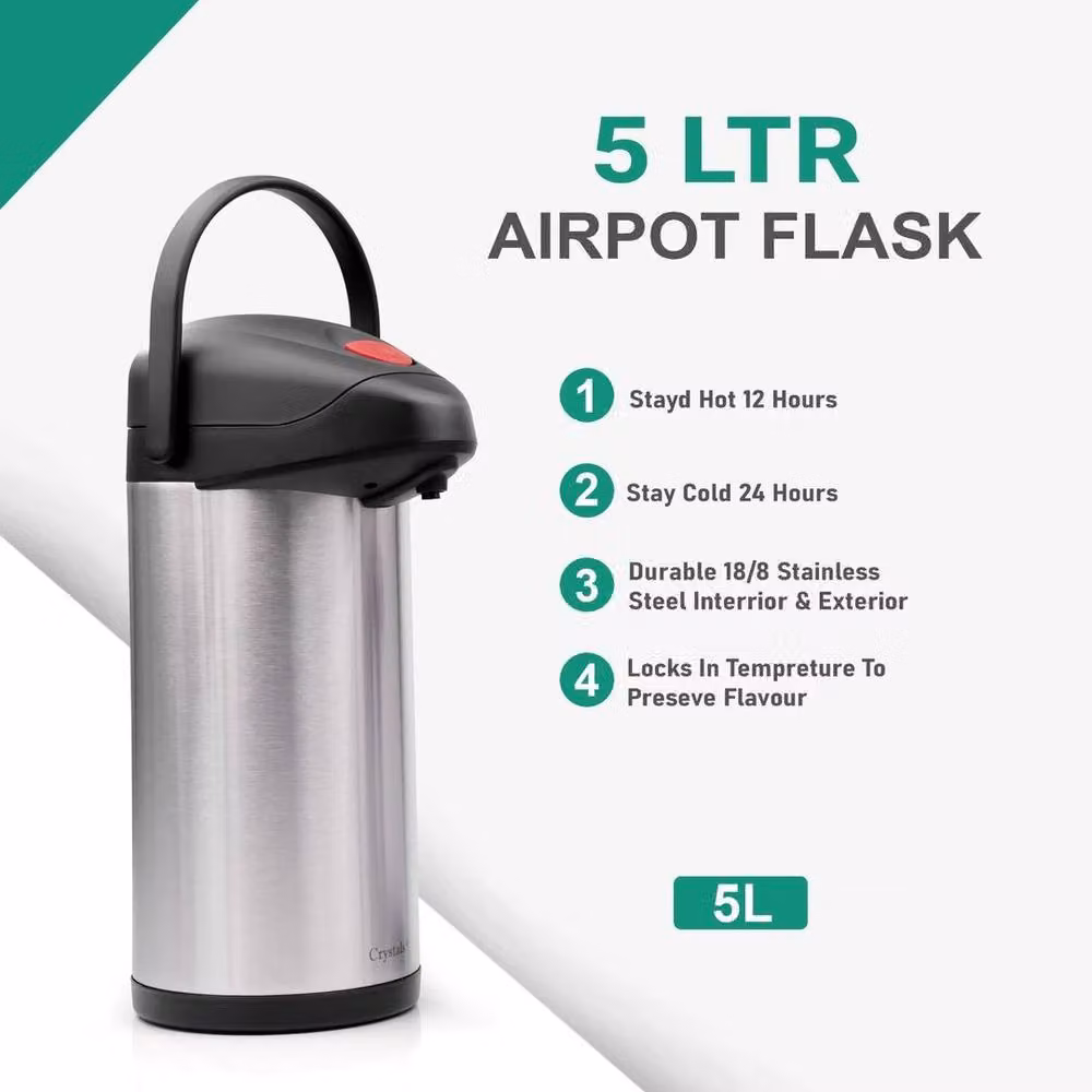 SPETLEK 5 l Vacuum Insulated Stainless Steel Tea and Coffee Pump Pot in Silver – 3