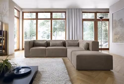 Abakus Direct Doris Large Reversible L-Shaped Corner Sofa in Brown Cord Fabric, W: 282 cm, D: 257 cm, H: 73 cm – 5