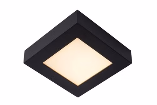 Lucide Brice Dimmable Square LED Flush Ceiling Light for Bathrooms, Black