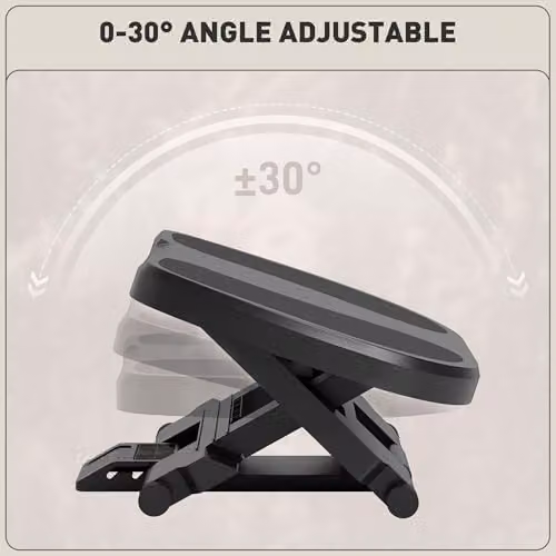 HOMCOM Adjustable Under-Desk Footrest with Tilt Function, Grey – 5