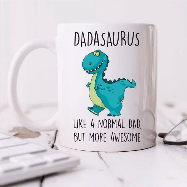 60 Second Makeover Dad Dinosaur Ceramic Mug in White