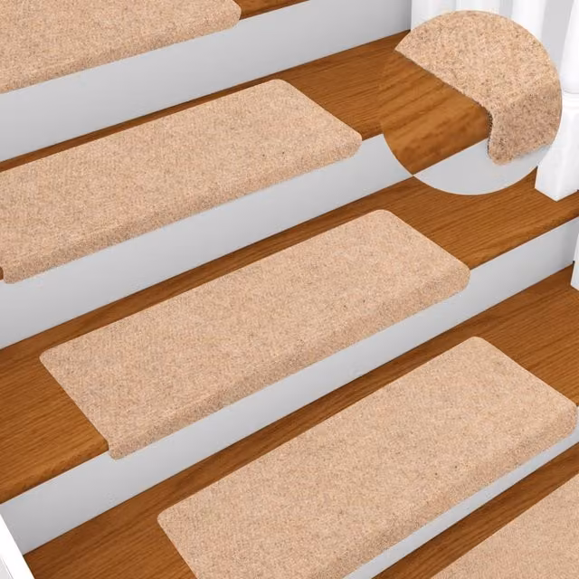 Berkfield Home Brown Needle Punch Stair Mats, 5 Piece Set, W/D/H: 65 x 21 x 4 cm – 1