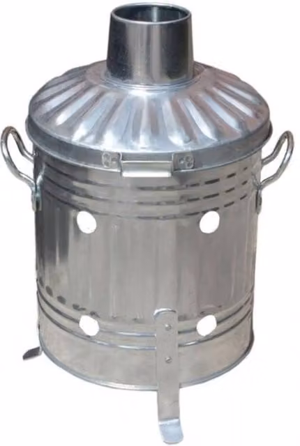 Ambassador Galvanised Steel Mini Garden Incinerator in Silver