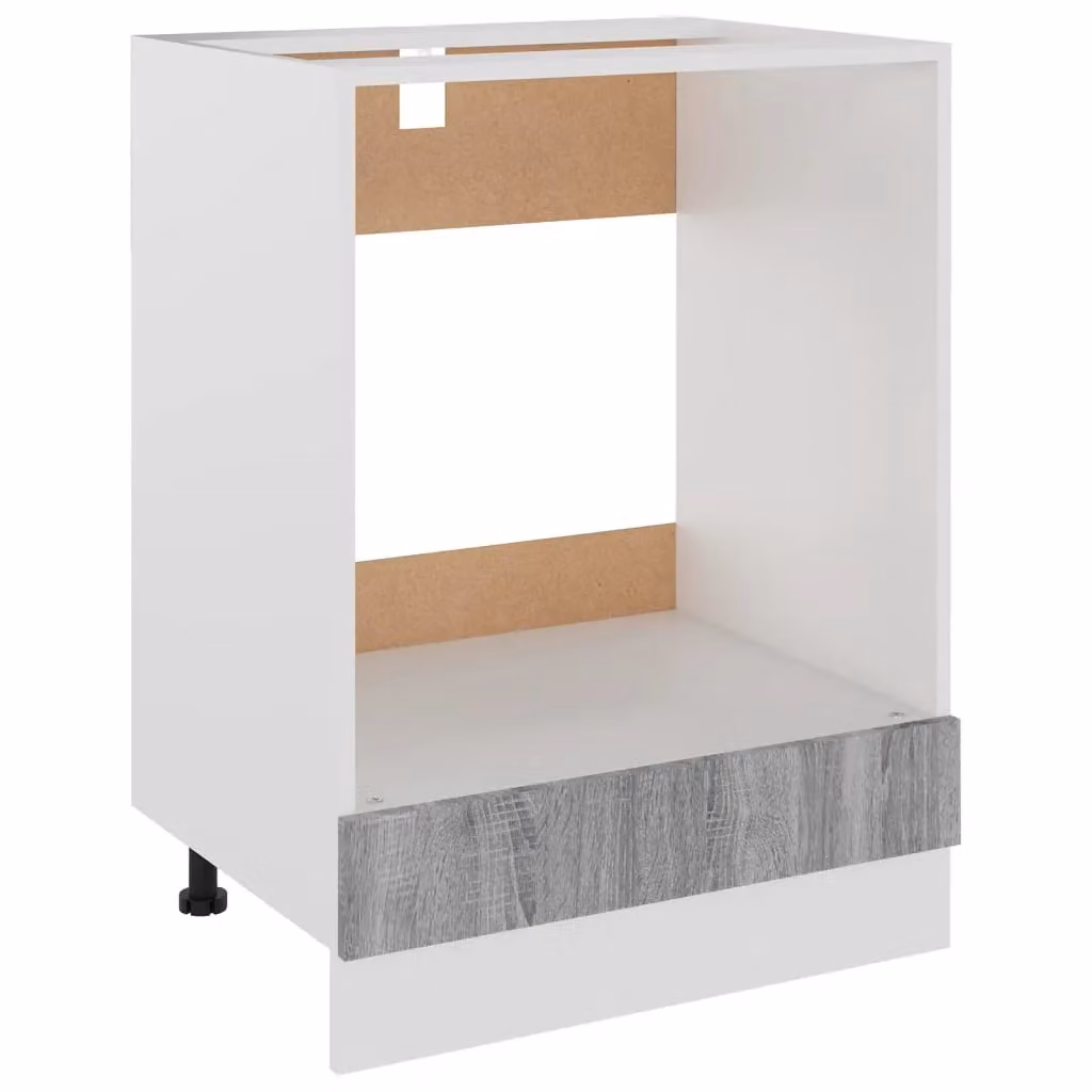 Berkfield Home Grey Sonoma Freestanding Appliance Housing Unit with Glass Doors, W/D/H: 60 x 46 x 81.5 cm