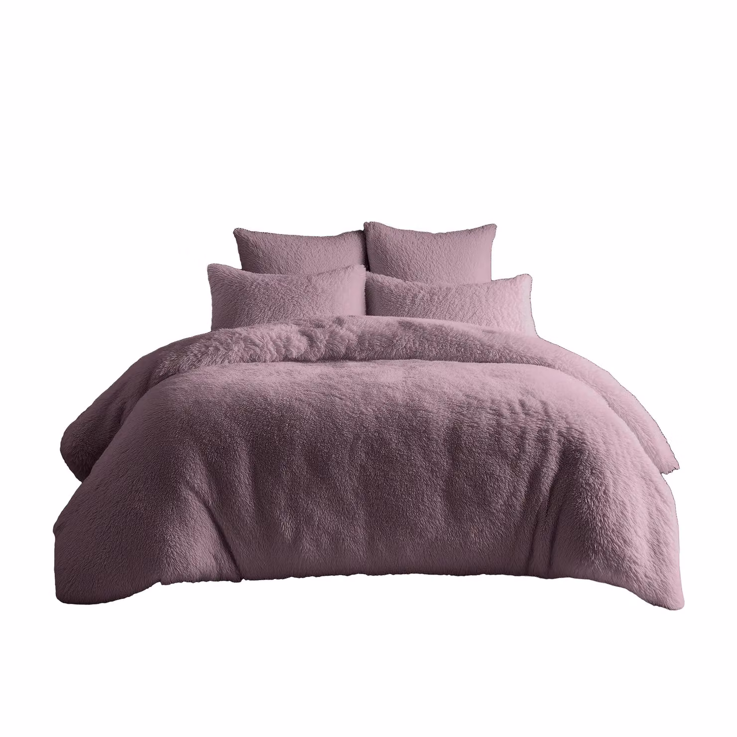 Home Sweet Home UK Teddy Bear Fleece Duvet Cover and Pillowcase Set, Pink, Super King, Duvet Cover: 200 x 200 cm, Pillowcase: 50 x 75 cm – 2