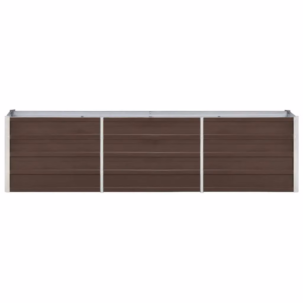 Berkfield Home Garden Brown Galvanised Steel Raised Bed W: 240 cm, D: 40 cm, H: 45 cm – 2